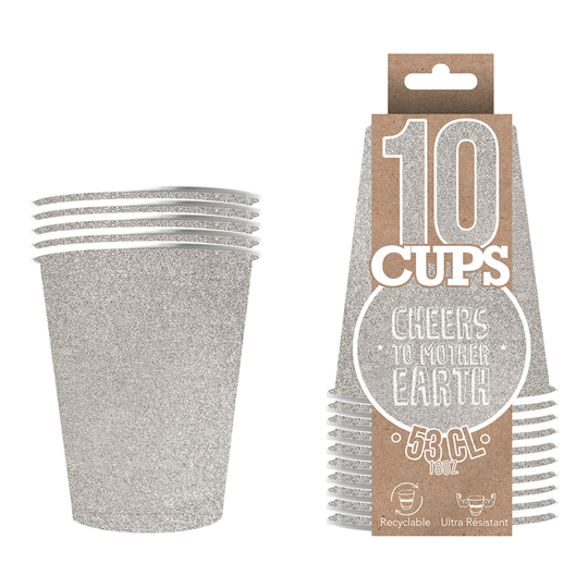 Partycups Kimalle Hopea - 10-pakkaus
