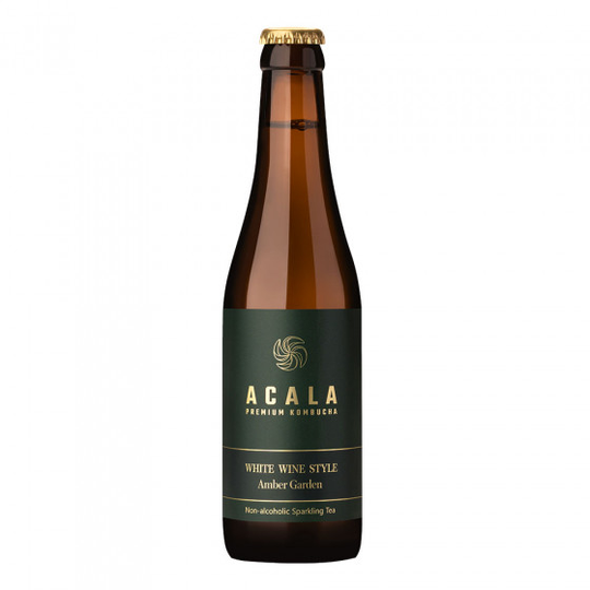 Hieno kuohuva fermentoitu teejuoma ACALA Premium Kombucha "Amber Garden", 330 ml