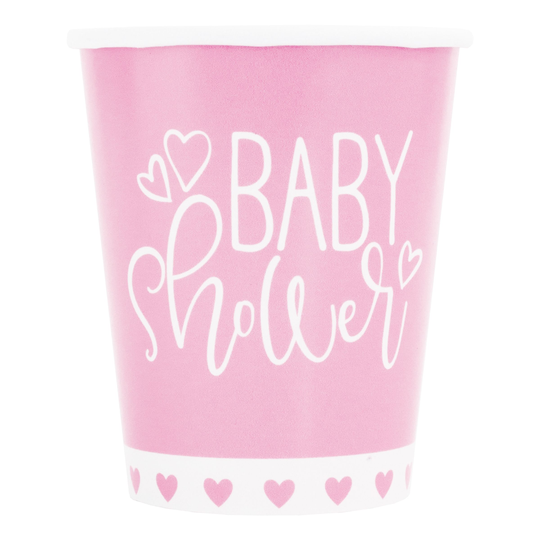 Pahvimukit Baby Shower Vaaleanpunainen