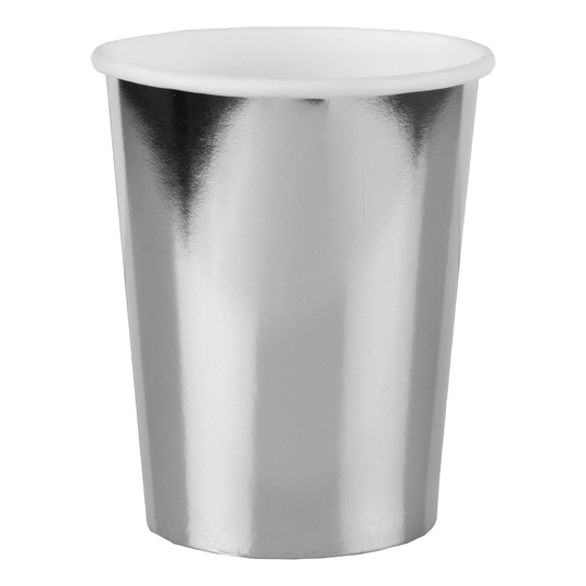 Pahvimukit Hopea Metallic - 10-pakkaus