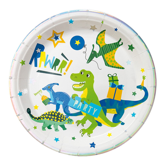Pahvilautaset Dino Party - 8-pakkaus