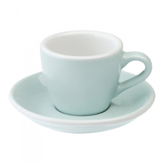 Espresso kuppi ja lautanen Loveramics "Egg River Blue", 80 ml