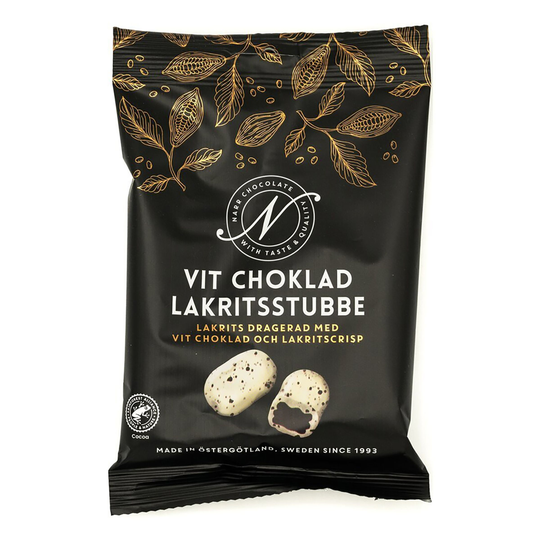Narr Chocolate Vit Choklad Lakritsstubbe - 120 grammaa