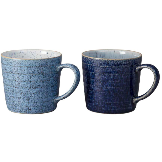 Denby Studio Blue Ridged -muki, 40 cl, 2 kpl
