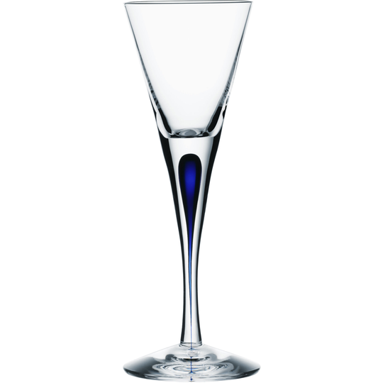 Orrefors Sininen Intermezzo-snapsilasi, 6 cl