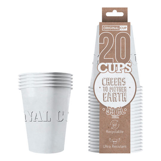 Partycups Pahvia Valkoinen - 20-pakkaus