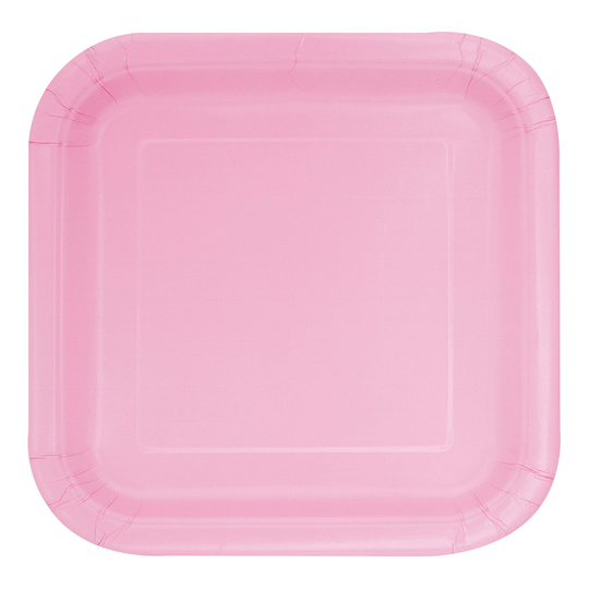 Pahvilautaset Neliö Pinkki - 16-pakkaus