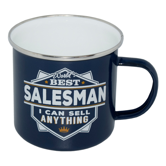 Retromuki Tekstillä - Salesman