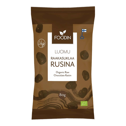 Foodin Raw Chocolate Coated Raisin Organic 80 G