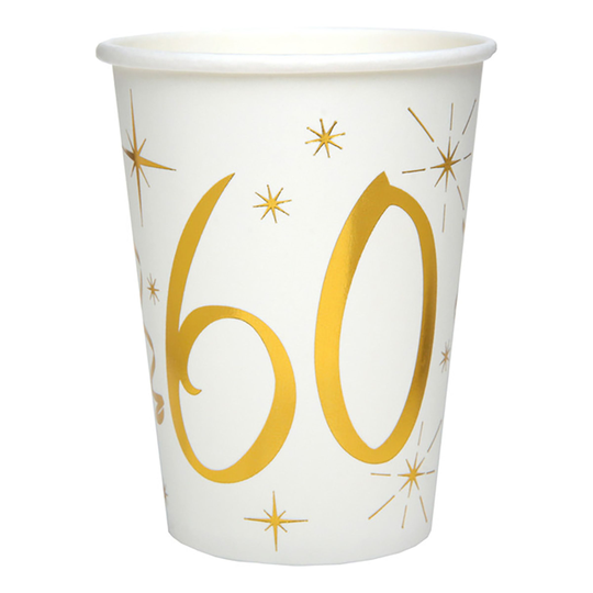 Pahvimukit Numero Kulta/Valkoinen - Numero 60