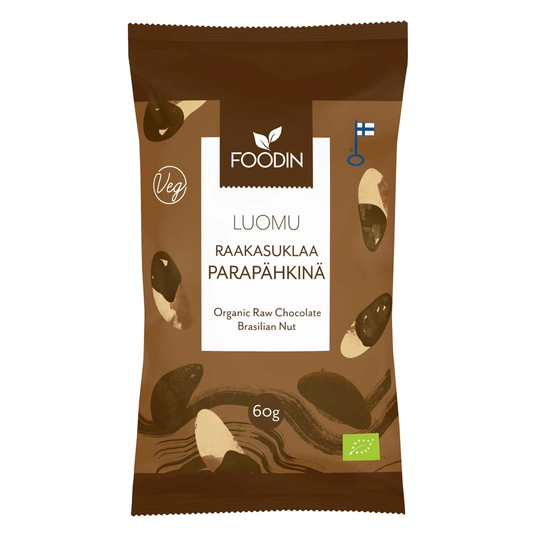Foodin Raw Chocolate Coated Brazil Nuts Organic 60 G