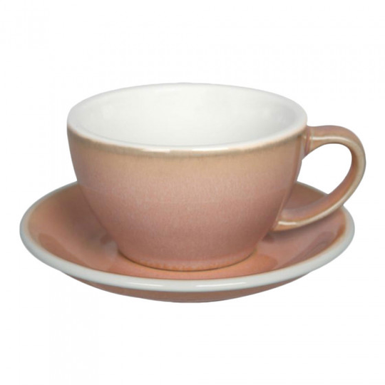 Café latte-kuppi ja lautanen Loveramics Egg Rose, 300 ml