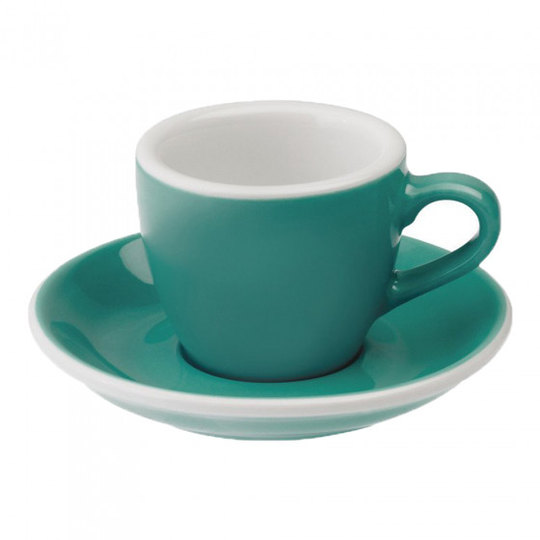 Espresso kuppi ja lautanen Loveramics "Egg Teal", 80 ml