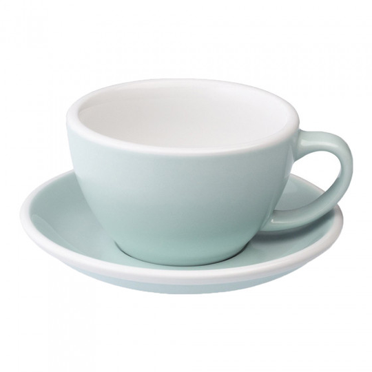Café Latte kuppi ja lautanen Loveramics "Egg River Blue", 300 ml