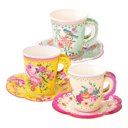 Pahvimukit Aluslautasilla Truly Scrumptious - 12-pakkaus