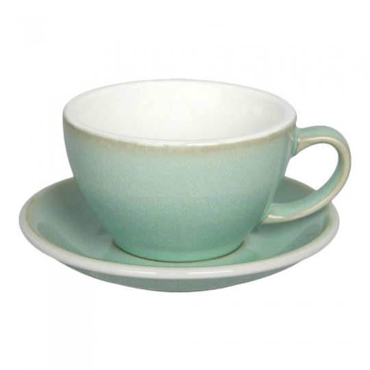 Café latte-kuppi ja lautanen Loveramics Egg Basil, 300 ml