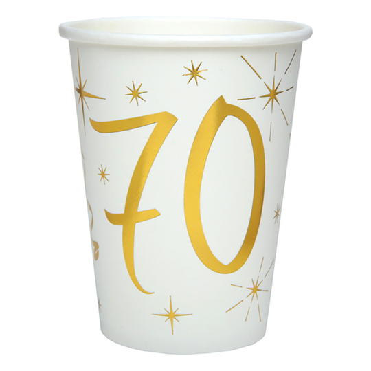 Pahvimukit Numero Kulta/Valkoinen - Numero 70
