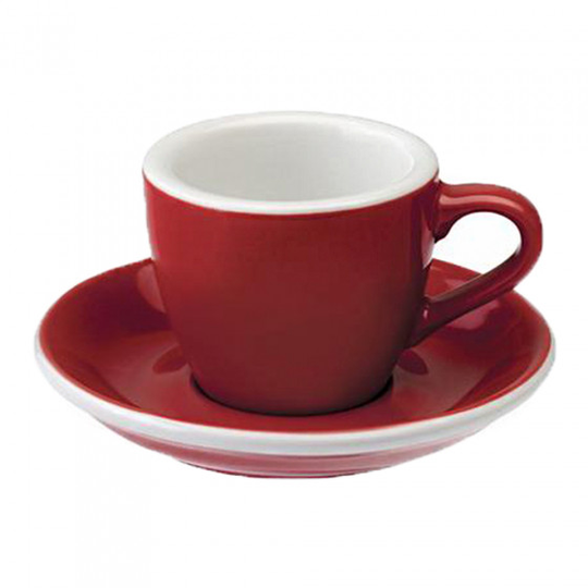 Espresso kuppi ja lautanen Loveramics "Egg Red", 80 ml