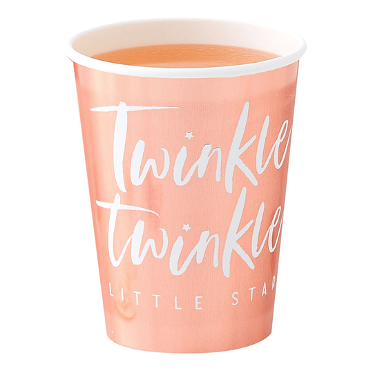 Pahvimukit Twinkle Winkle Ruusukulta Metalliset - 8-pakkaus