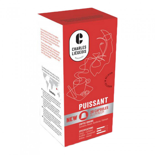 Nespresso® koneisiin sopivat kahvikapselit Charles Liégeois "Puissant", 20 kpl.
