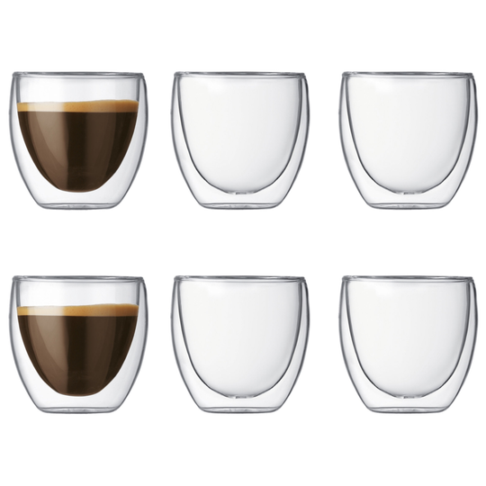 Bodum Kaksikerroksinen Pavina-espressolasi, 0,08 l, 6 kpl