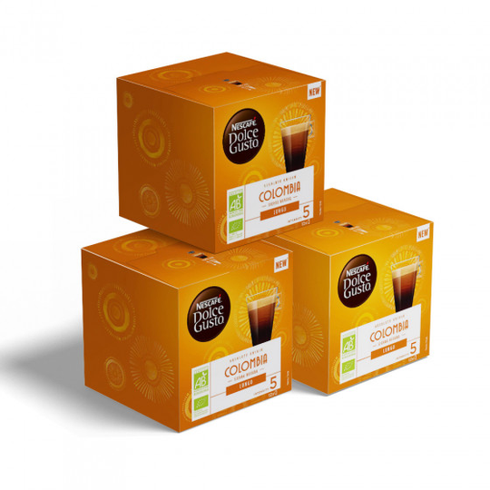 Dolce Gusto® -koneille sopiva kahvikapselisarja NESCAFÉ Dolce Gusto "Lungo Colombia", 3 x 12 kpl.
