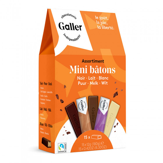 Rasia mini suklaapatukat Galler “Assortment”, 15 kpl.