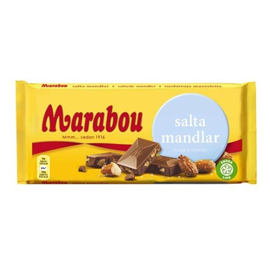 Marabou Salta Mandlar Chokladkaka - 200 grammaa