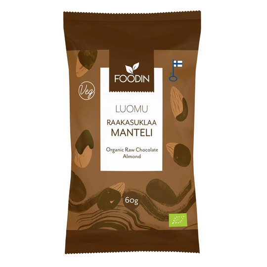 Foodin Raw Chocolate Coated Almonds Organic 60 G