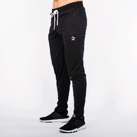 Star Tapered Mesh Pants, Black