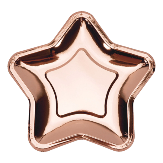 Pahvilautaset Tähti Ruusukulta Metallic - 6-pakkaus
