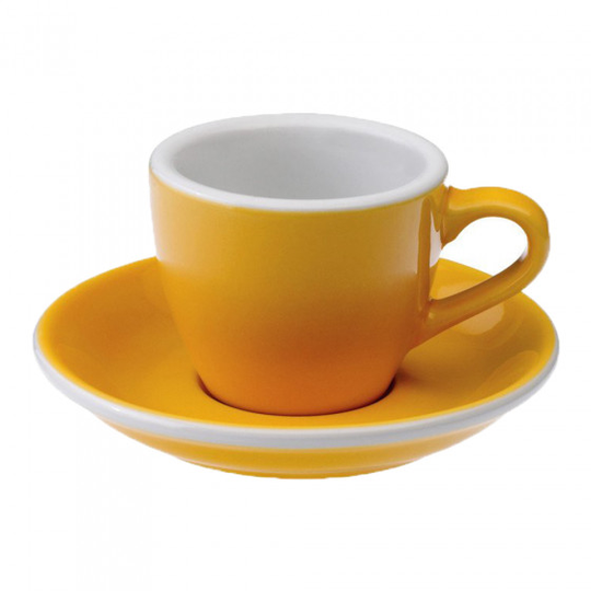 Espresso kuppi ja lautanen Loveramics "Egg Yellow", 80 ml