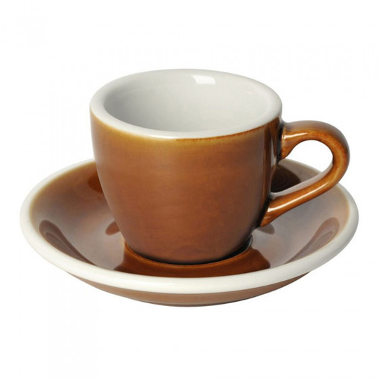 Espresso kuppi ja lautanen Loveramics "Egg Caramel", 80 ml