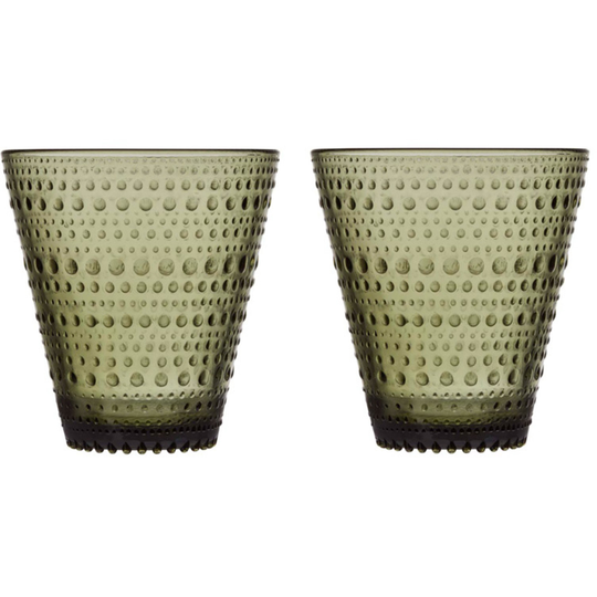 Iittala Kastehelmi-juomalasi, 2 kpl, sammaleenvihreä