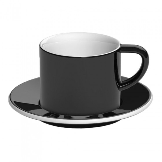 Cappuccino kuppi ja lautanen Loveramics "Bond Black", 150 ml