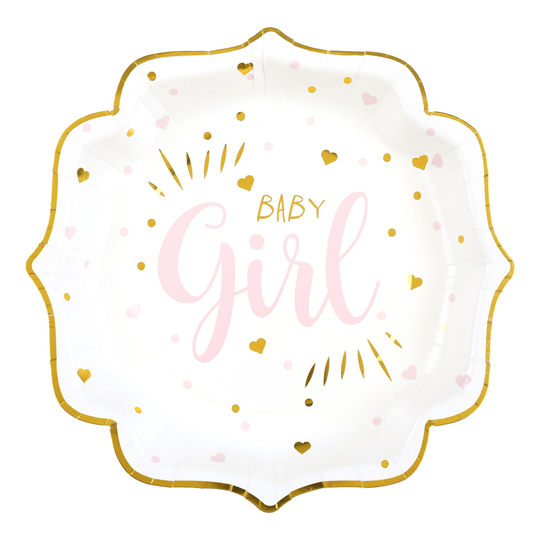 Pahvilautaset Baby Girl - 10-pakkaus