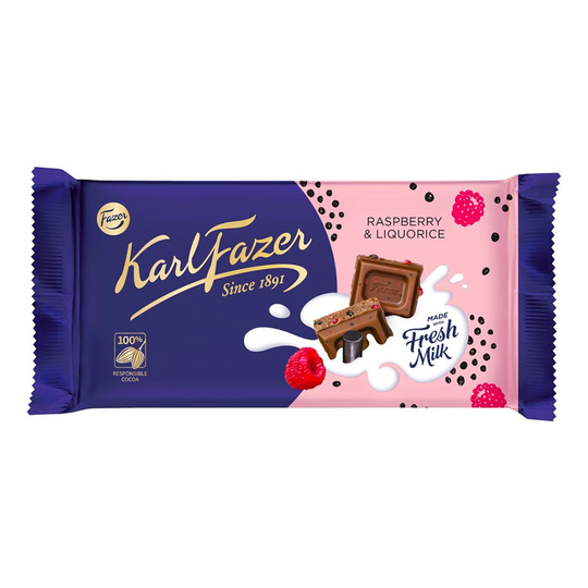 Karl Fazer Raspberry Liquorice - 145 grammaa