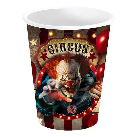 Suuret Pahvimukit Halloween Circus - 6-pakkaus