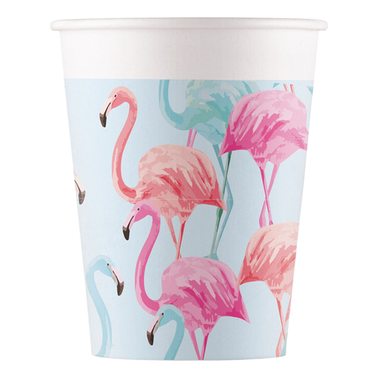 Pahvimukit Flamingos - 8-pakkaus