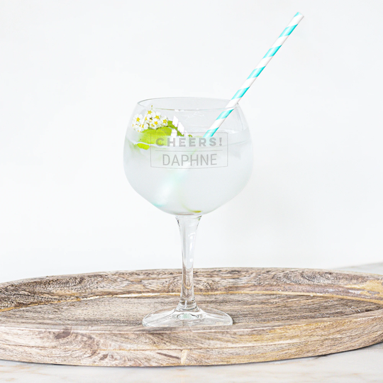 Gin & tonic- lasi kaiverruksella