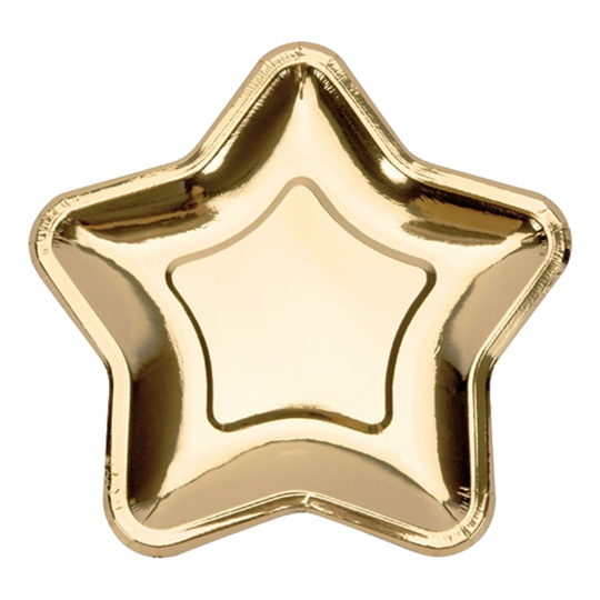 Pahvilautaset Tähti Kulta Metallic - 6-pakkaus