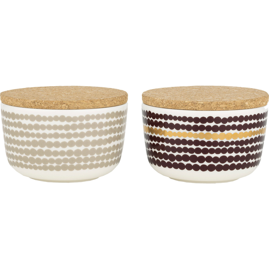 Marimekko Siirtolapuutarha kannellinen kulho, 2,5 dl, 2-pakkaus