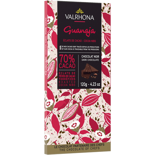 Valrhona Guanaja Cocoa Nibs 70 % suklaalevy, 120 g