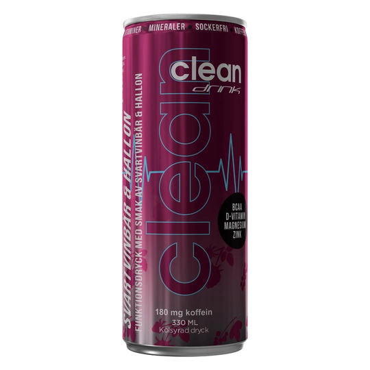 Clean Drink 330 Ml Vadelma Mustaherukka