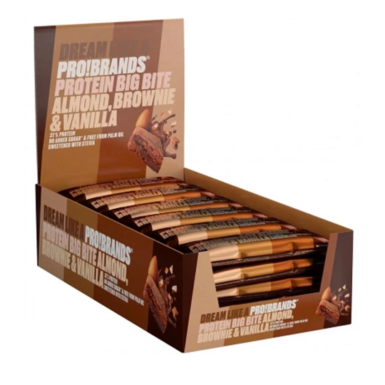 24 X Pro Brands Big Bite 45 G Almond Brownie Vanilla
