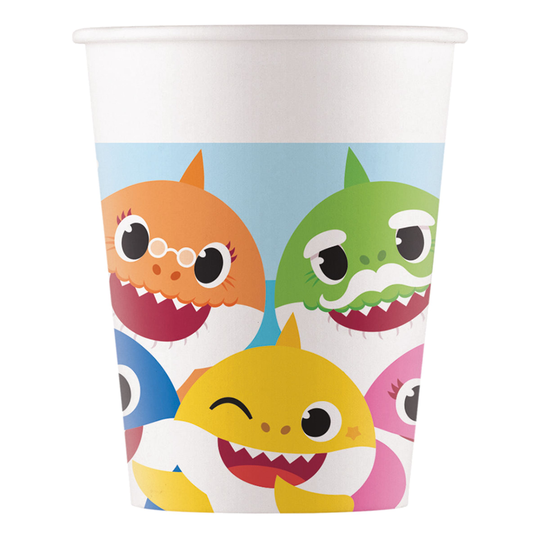 Pahvimukit Baby Shark - 8-pakkaus