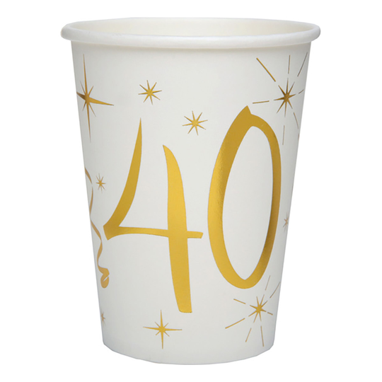 Pahvimukit Numero Kulta/Valkoinen - Numero 40
