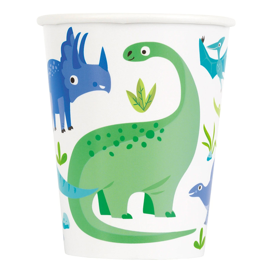 Pahvimukit Dinosaurus Juhlat - 8-pakkaus