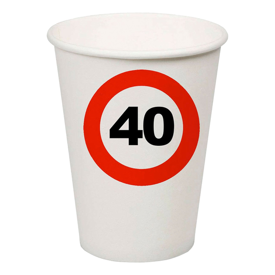 Pahvimukit Liikennemerkki 40 - 8-pakkaus