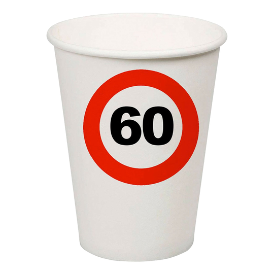 Pahvimukit Liikennemerkki 60 - 8-pakkaus